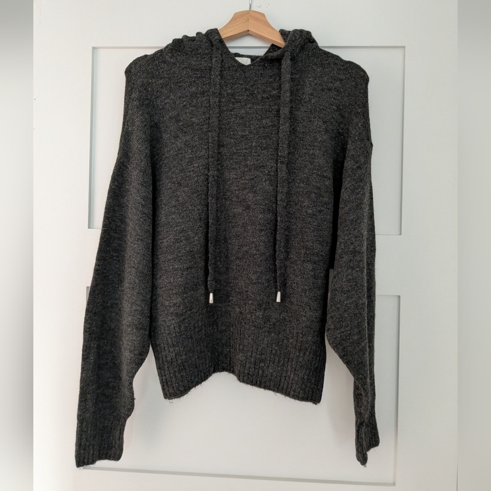 H&M Dark Gray Knit Hoodie Sweater